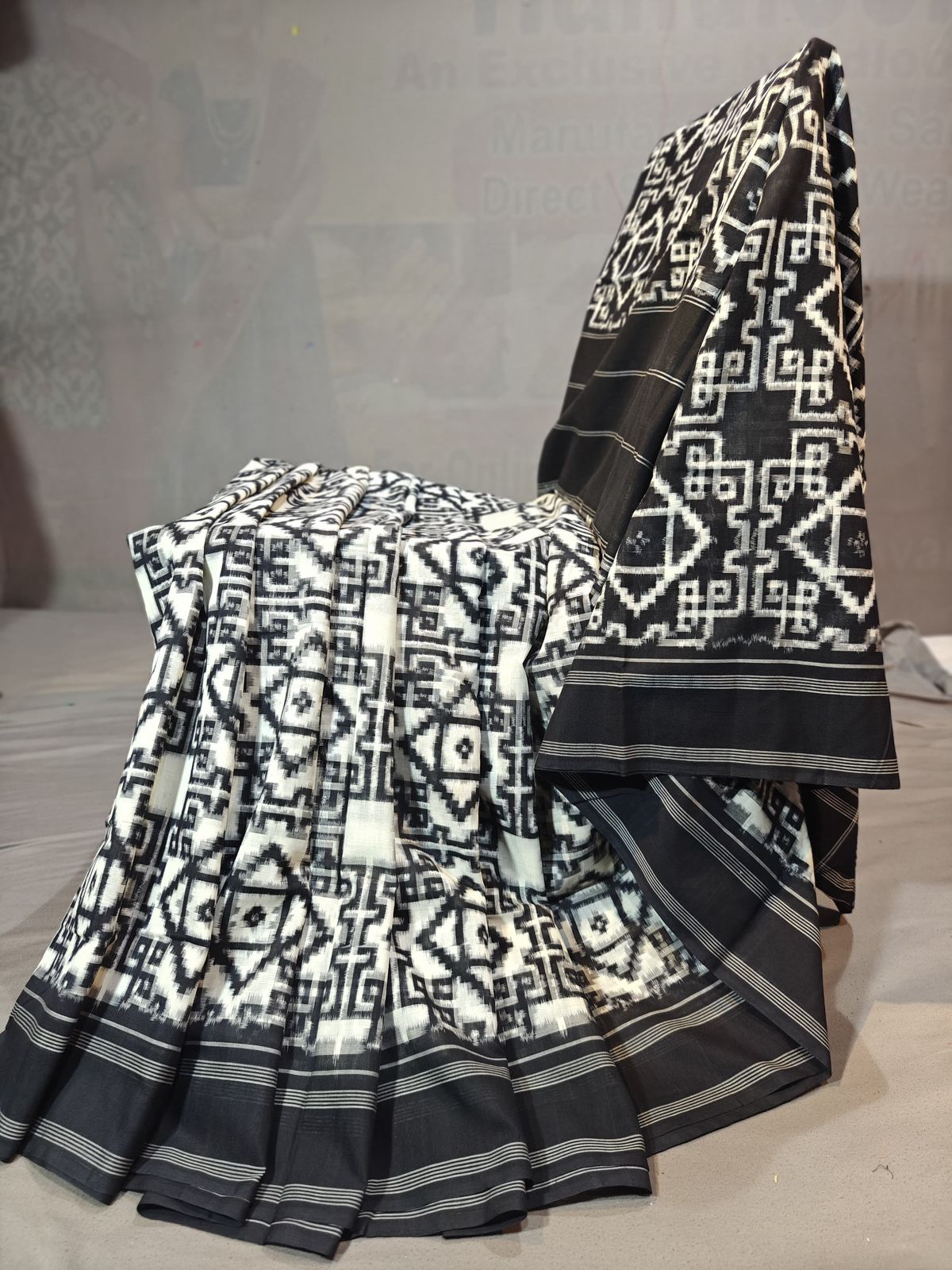 Double Ikkat Teliya Rumal Designer Sarees