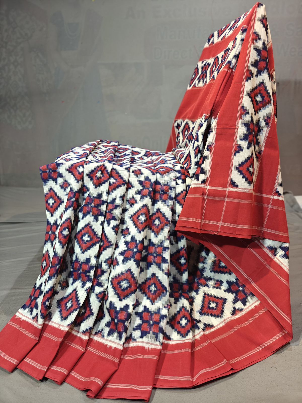 Double Ikkat Teliya Rumal Designer Sarees