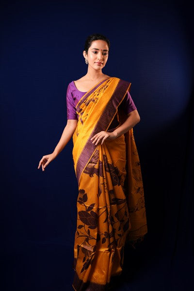 Tussar Silk Golden Yellow