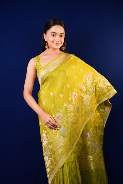 Banarasi Silk Olive Green