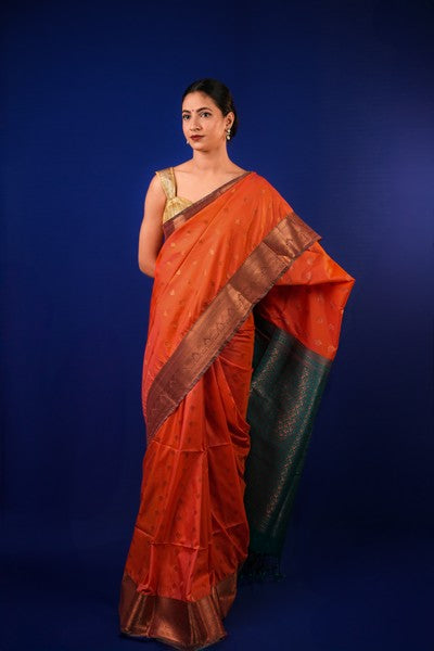 Kanjivaram Silk Burnt Orange