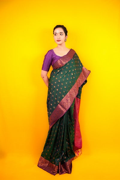 Kanjivaram Silk Rich Peacock Green