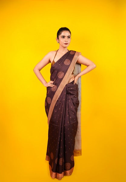 Tussar Silk Dark Brown