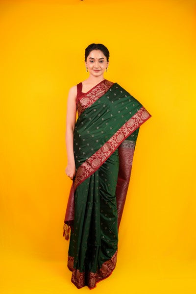 Kanjivaram Silk Forest Green