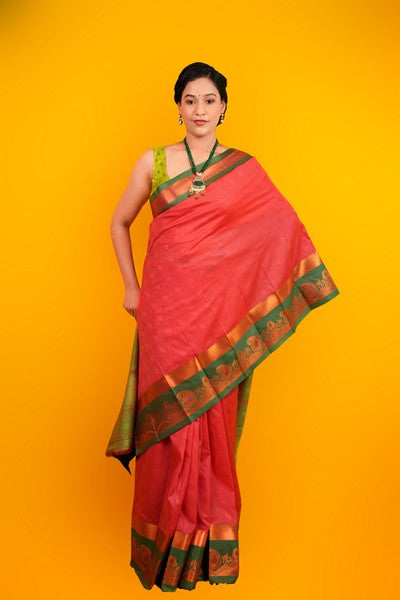 Kanjivaram Silk Deep Salmon