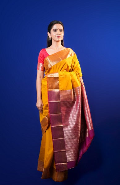 Kanchipuram Silk Mustard Yellow