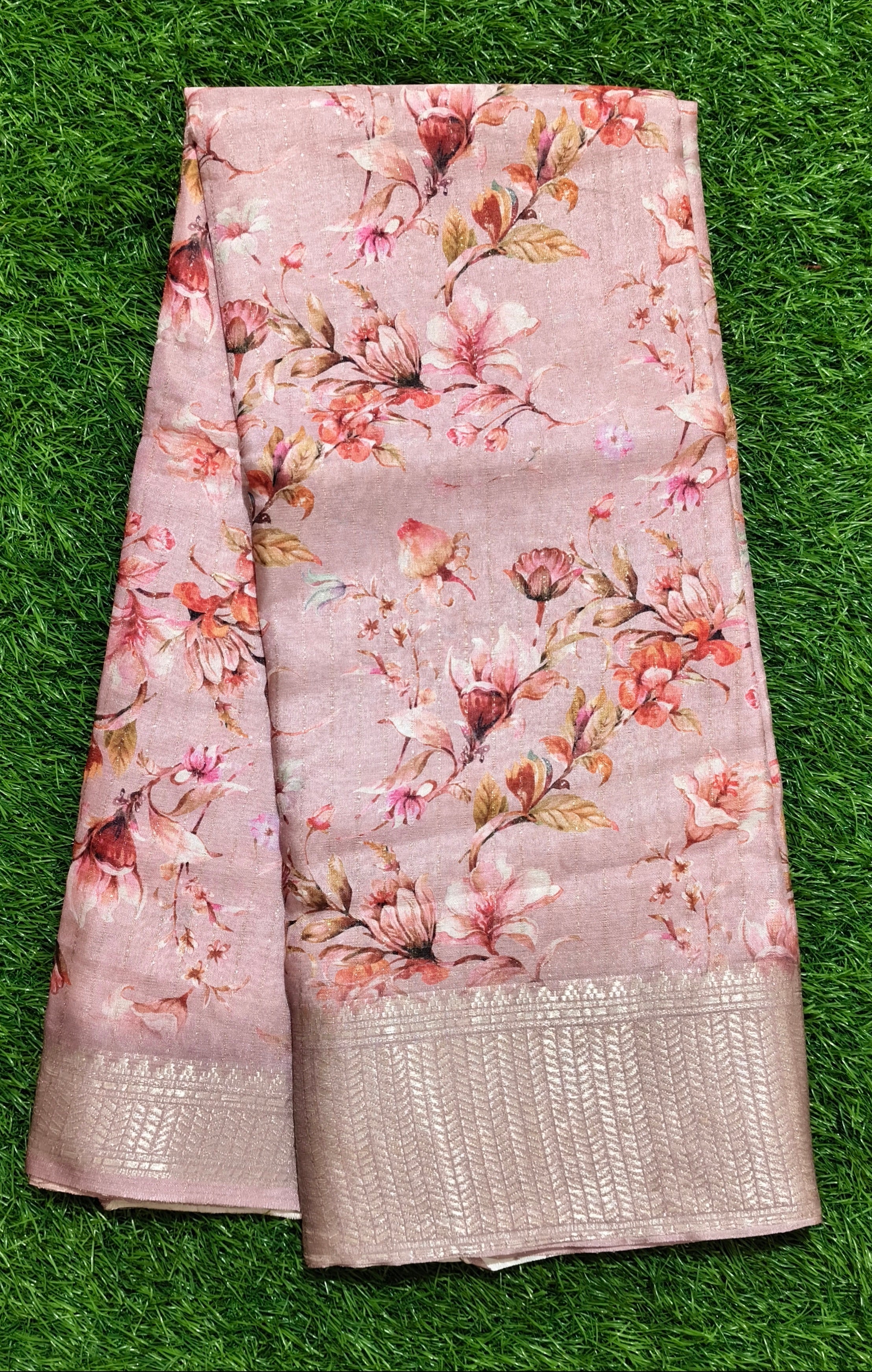 Ethereal Dusty Pink Floral Saree