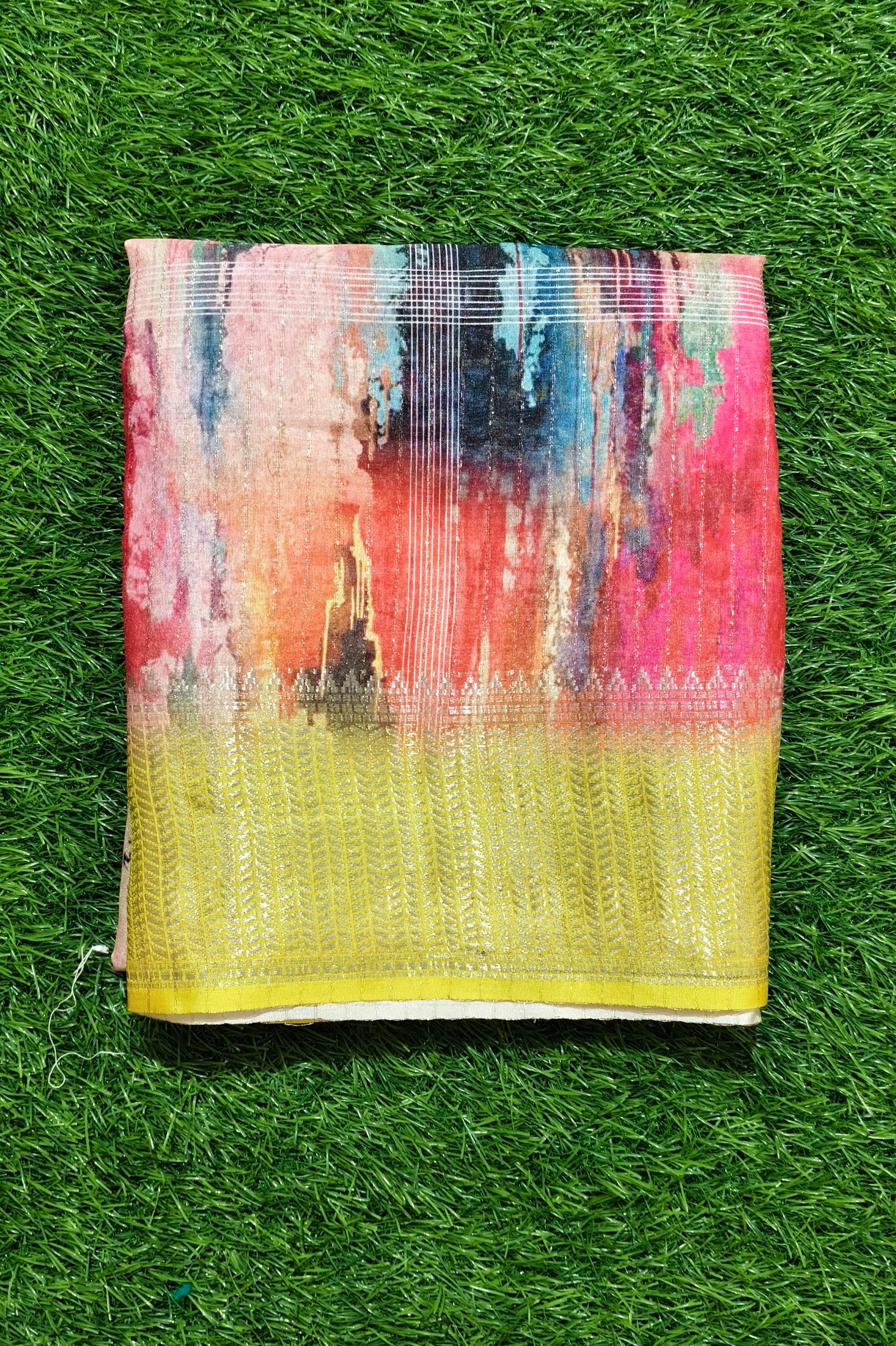 Abstract Multi-Color Saree