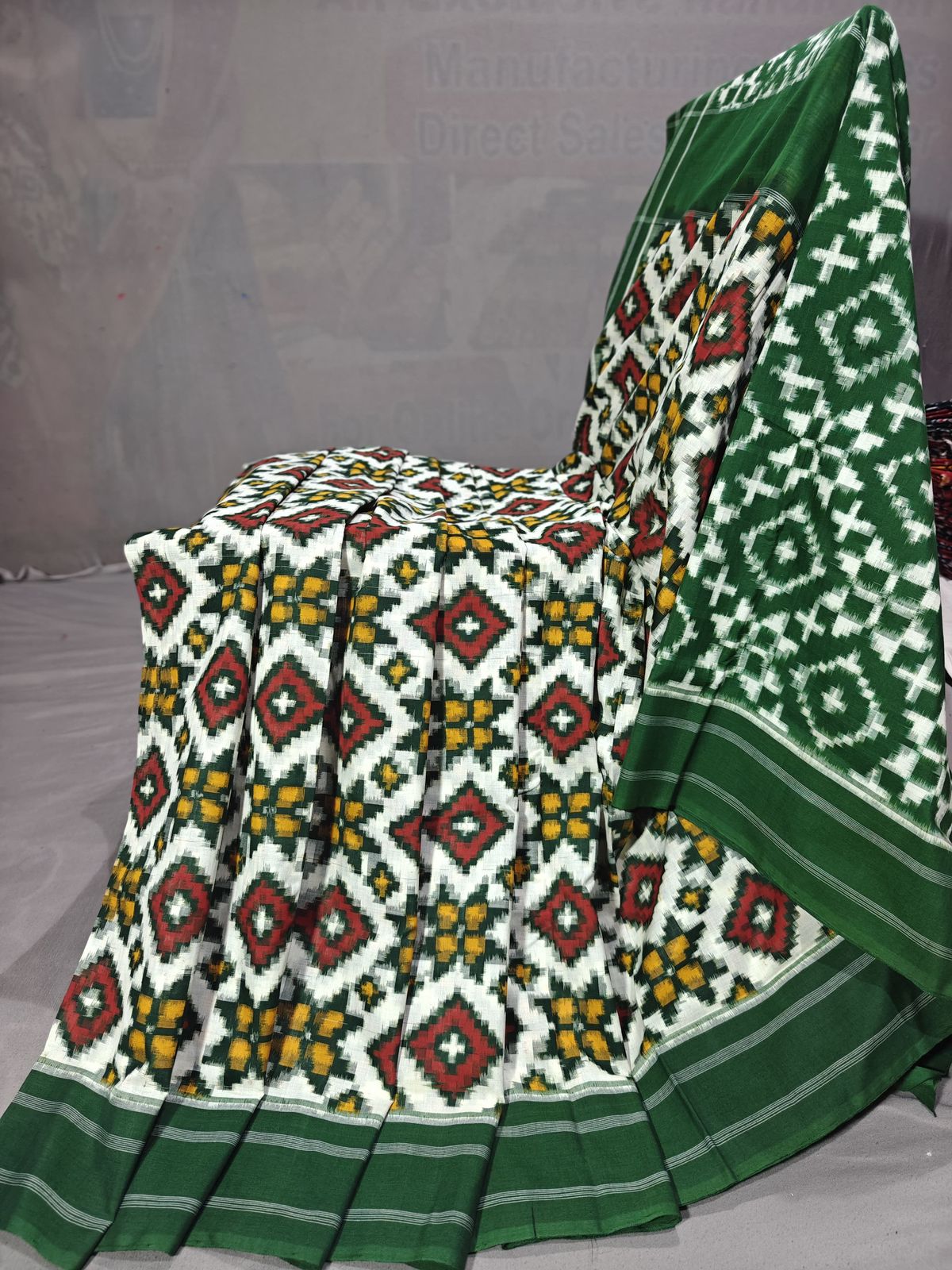 Double Ikkat Teliya Rumal Designer Sarees