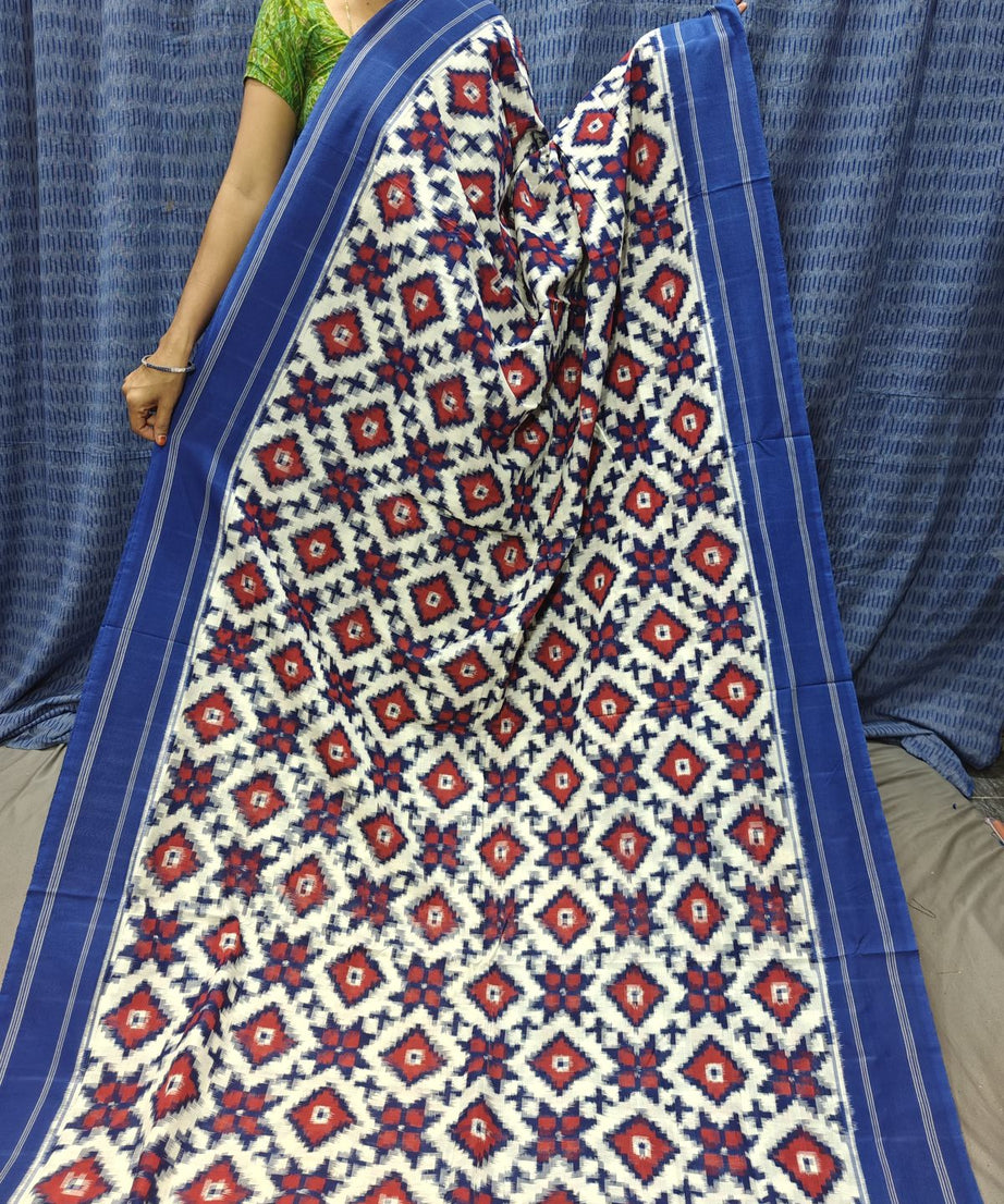 Double Ikkat Teliya Rumal Designer Sarees