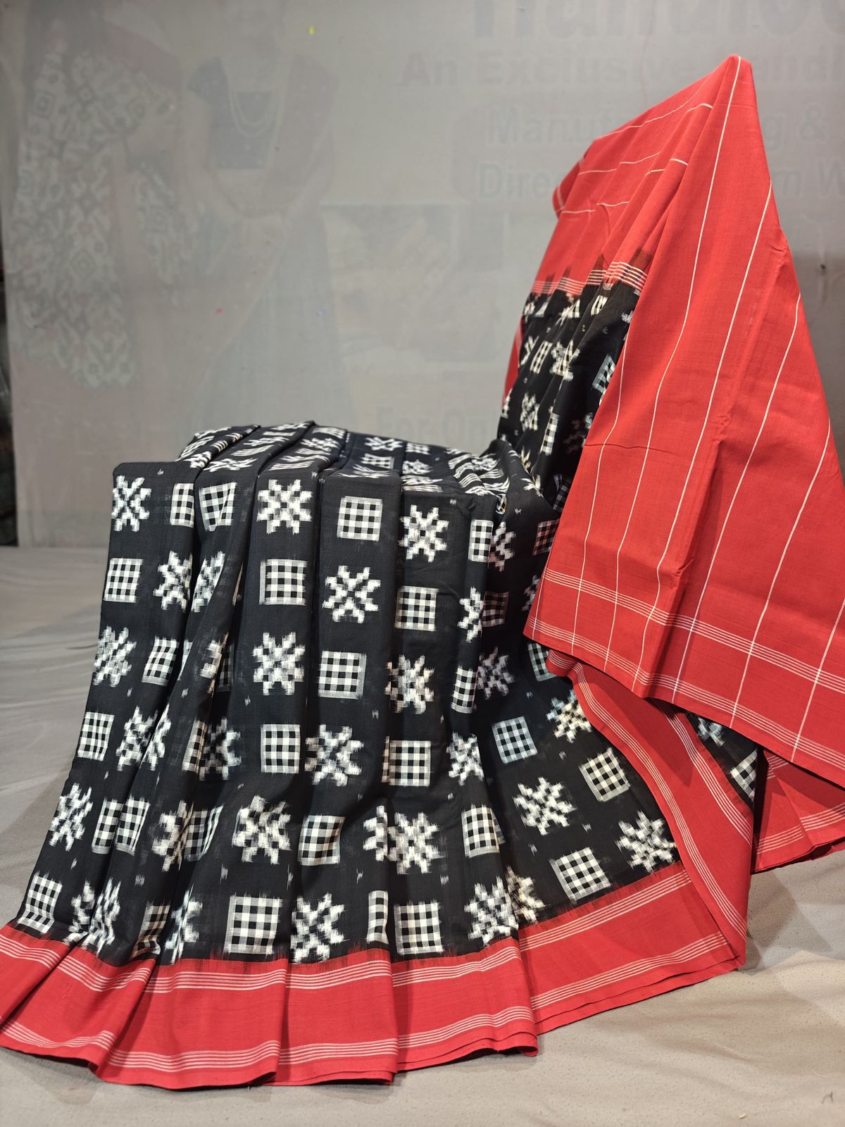 Double Ikkat Teliya Rumal Designer Sarees