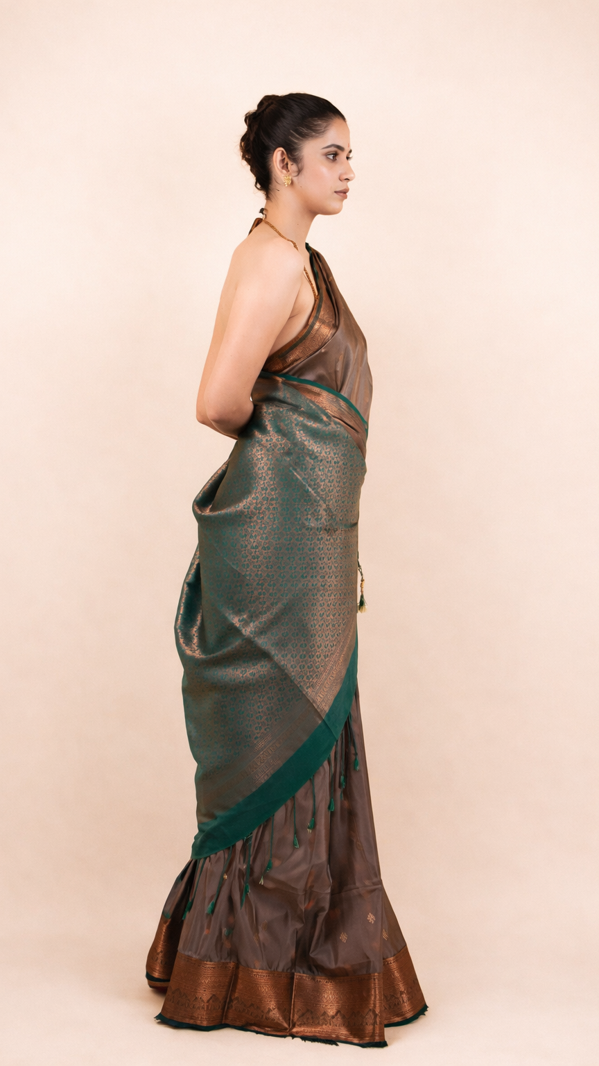 Kanjivaram Silk Earthy Gray