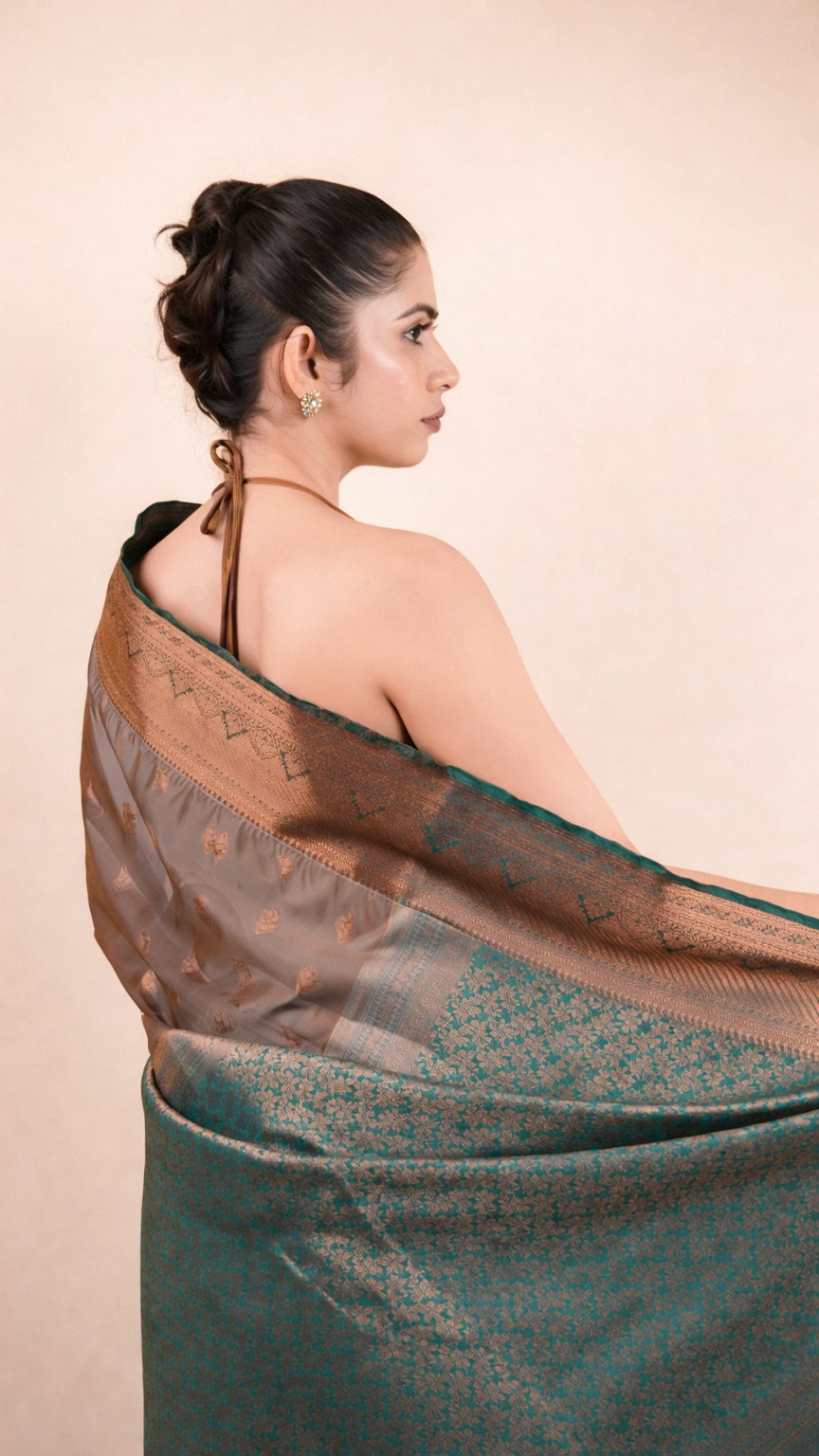Kanjivaram Silk Earthy Gray