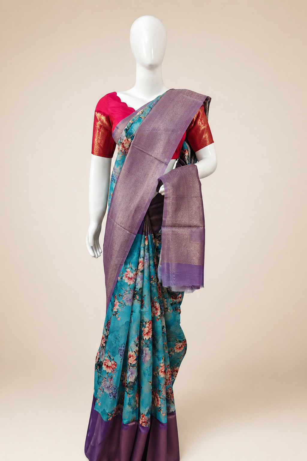 The Nila Lavender Floral Saree