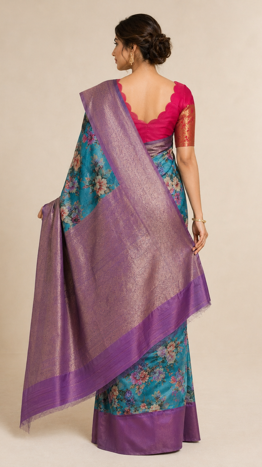 The Nila Lavender Floral Saree