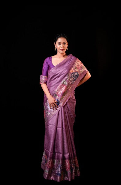 Tussar Silk Light Purple