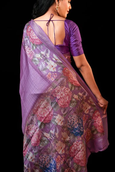 Tussar Silk Light Purple