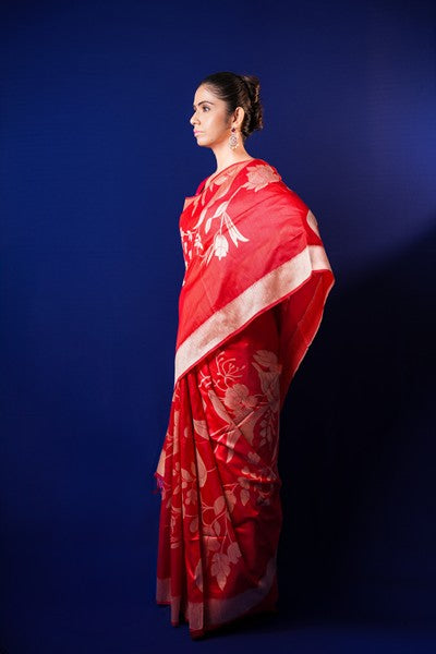 Tussar Silk Vermilion Base