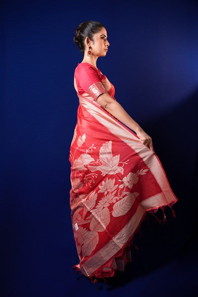 Tussar Silk Vermilion Base