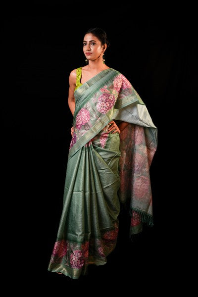 Kankavathi Silk Muted Sage Green