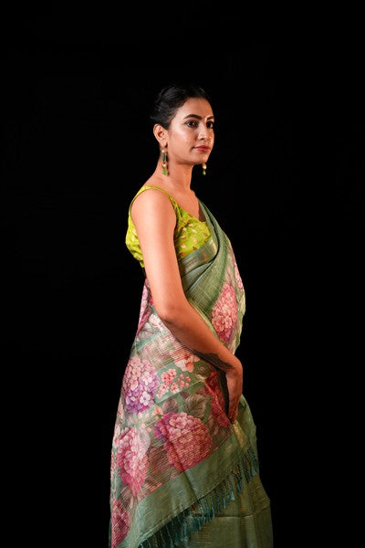 Kankavathi Silk Muted Sage Green