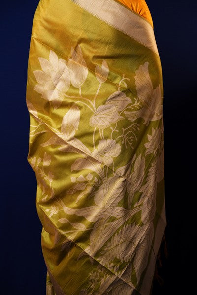 Tussar Silk Rich Olive Green