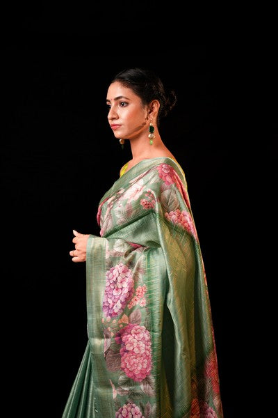 Kankavathi Silk Muted Sage Green