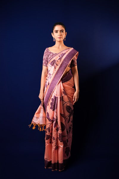 Tussar Silk Blush Pink