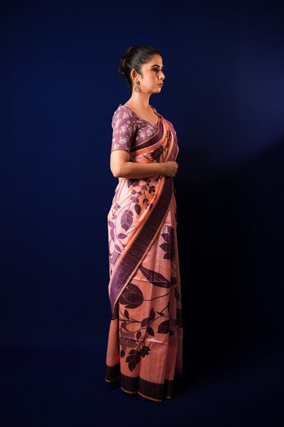 Tussar Silk Blush Pink