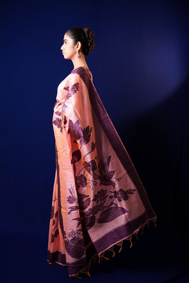 Tussar Silk Blush Pink