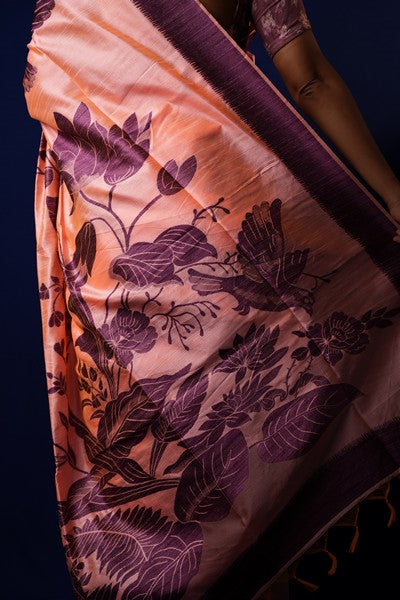 Tussar Silk Blush Pink