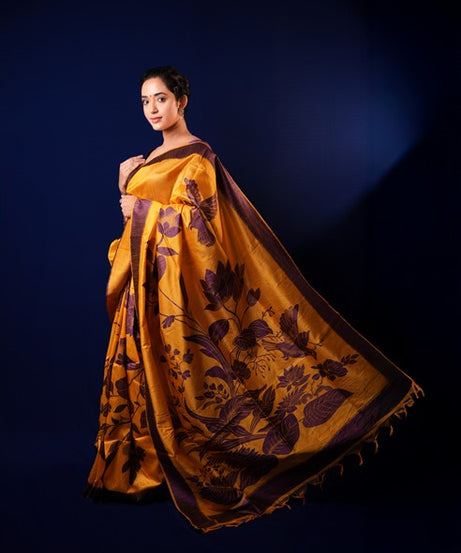 Tussar Silk Golden Yellow