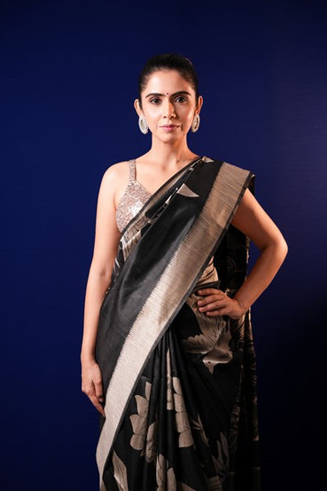 Tussar Siilk Deep Black