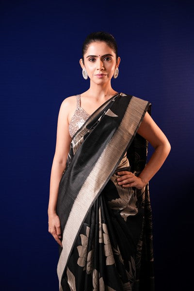 Tussar Siilk Deep Black