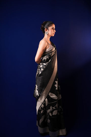 Tussar Siilk Deep Black