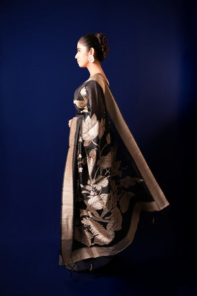 Tussar Siilk Deep Black