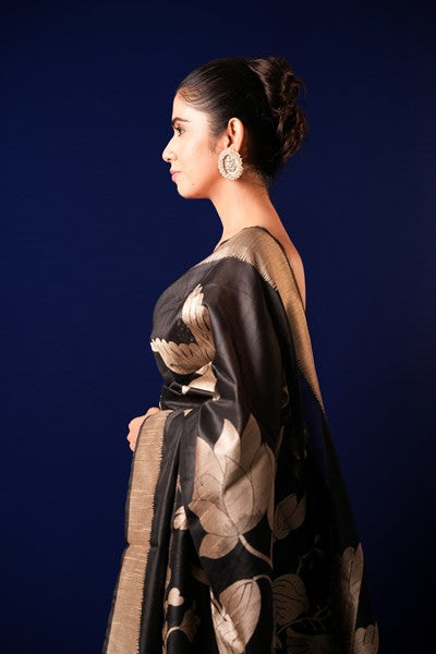 Tussar Siilk Deep Black