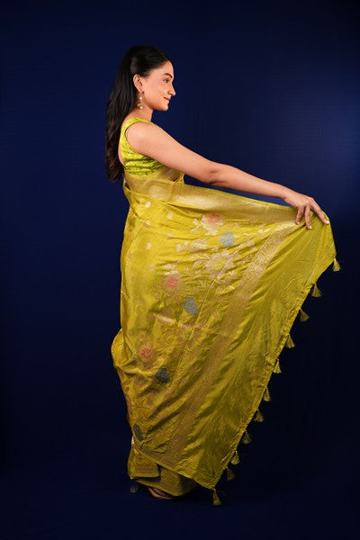 Banarasi Silk  Olive Green