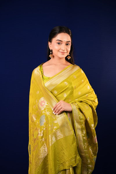 Banarasi Silk  Olive Green