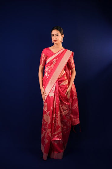 Banarasi Silk Rani Pink