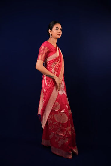 Banarasi Silk Rani Pink