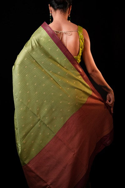 Tussar Silk Olive Gree