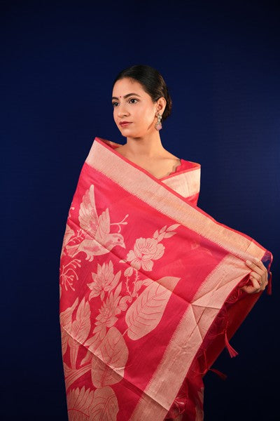 Banarasi Silk Rani Pink