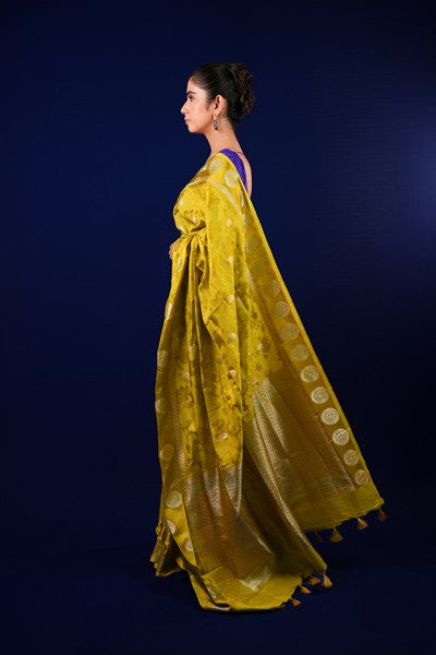 Banarasi Silk Olive Green