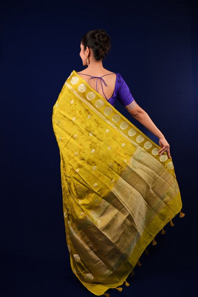 Banarasi Silk Olive Green