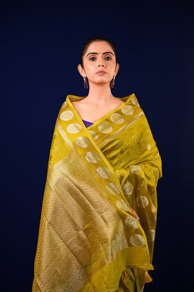 Banarasi Silk Olive Green
