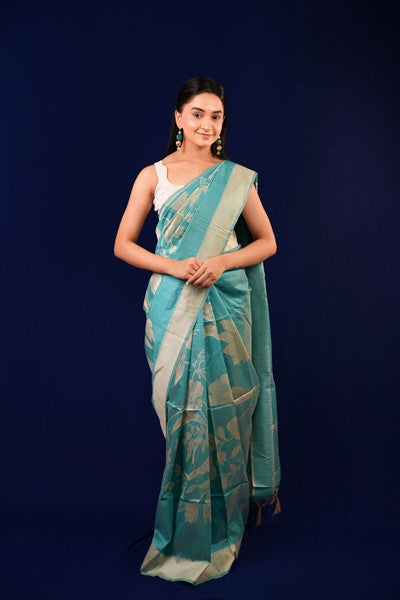 Tussar Silk Sky Blue