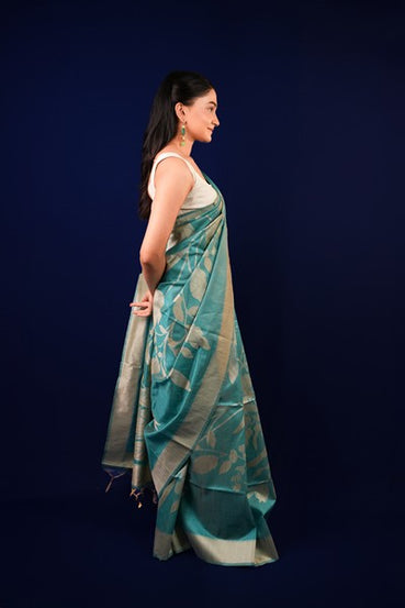Tussar Silk Sky Blue