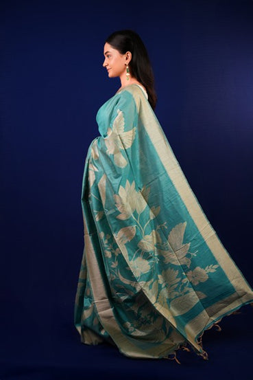 Tussar Silk Sky Blue