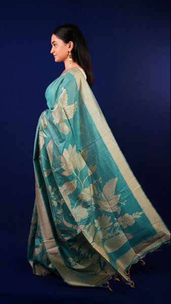 Tussar Silk Sky Blue